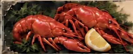 Варёные раки с лимоном